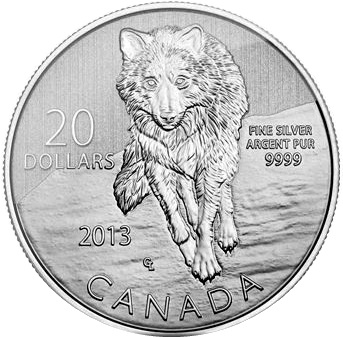 2013 $20 1/4oz Silver Coin Series - WOLF